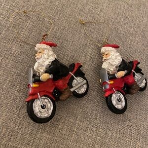Santa Claus Motorcycle Ornaments